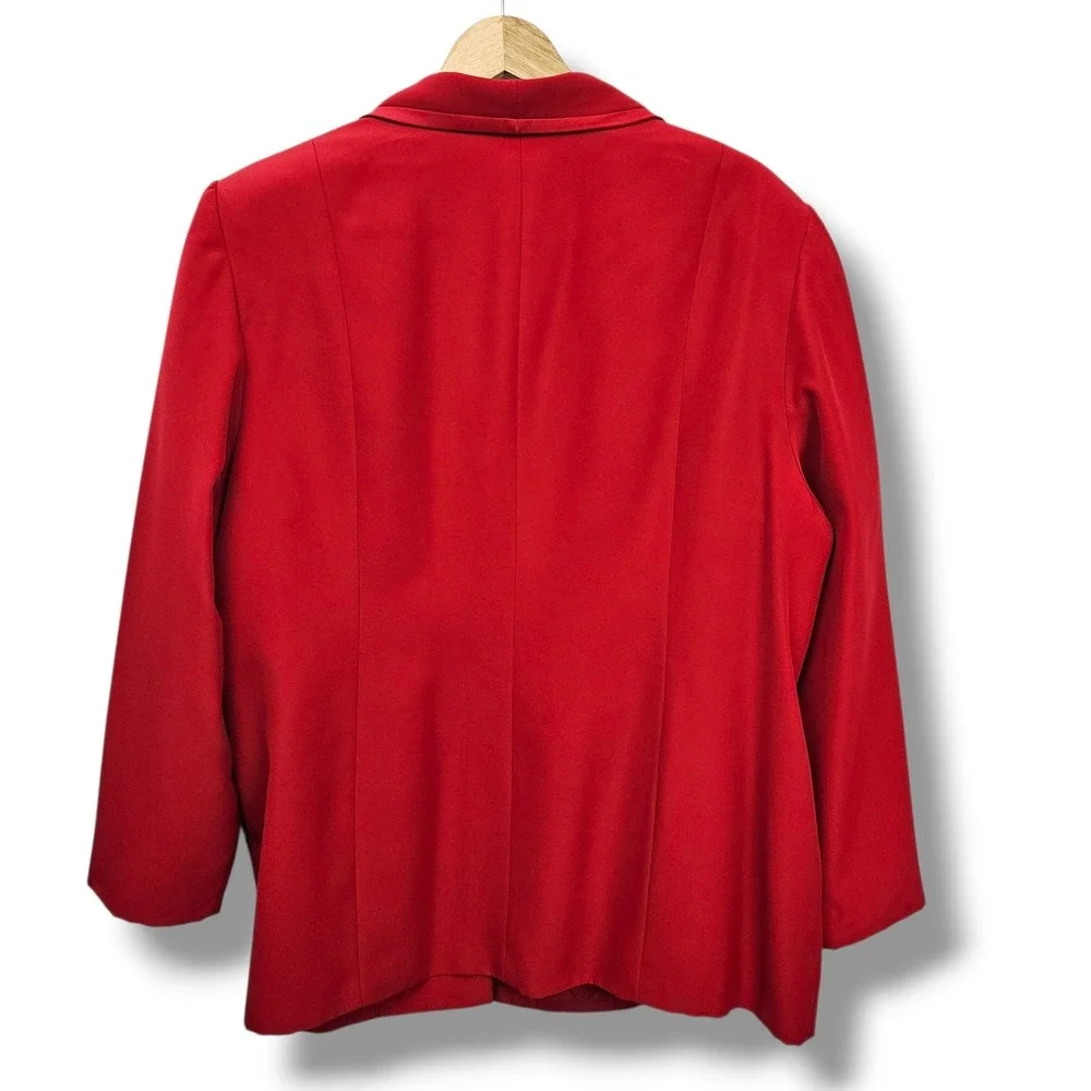 St. Anthony Evening Red Embroidered Blazer Jacket 24W Dressy Valentines Day Glam
